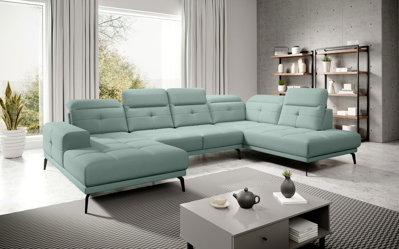 Coltar dreapta 6 locuri ELTAP, RT-100PO, Bretan, 350x205x107 cm, lemn/poliester, turcoaz