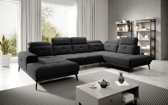 Coltar dreapta 6 locuri ELTAP, RT-10FL, Bretan, 350x205x107 cm, lemn/poliester, negru