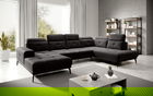 Coltar dreapta 6 locuri ELTAP, RT-10LU, Bretan, 350x205x107 cm, lemn/poliester, negru