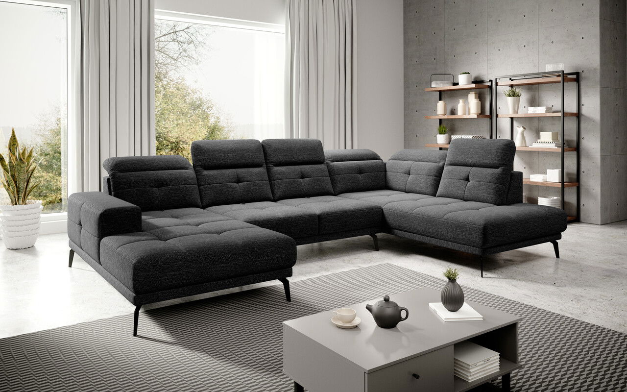Coltar dreapta 6 locuri ELTAP, RT-10MAR, Bretan, 350x205x107 cm, lemn/poliester, negru