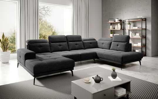 Coltar dreapta 6 locuri ELTAP, RT-10MAR, Bretan, 350x205x107 cm, lemn/poliester, negru