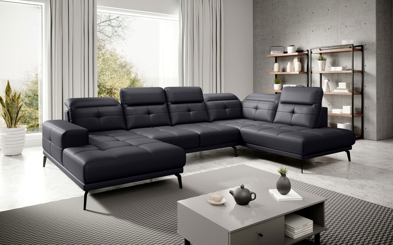 Coltar dreapta 6 locuri ELTAP, RT-11SOF, Bretan, 350x205x107 cm, lemn/poliester, negru