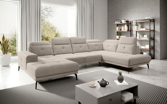 Coltar dreapta 6 locuri ELTAP, RT-18SO, Bretan, 350x205x107 cm, lemn/poliester, bej deschis
