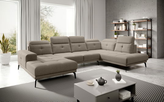Coltar dreapta 6 locuri ELTAP, RT-18VER, Bretan, 350x205x107 cm, lemn/poliester, bej inchis