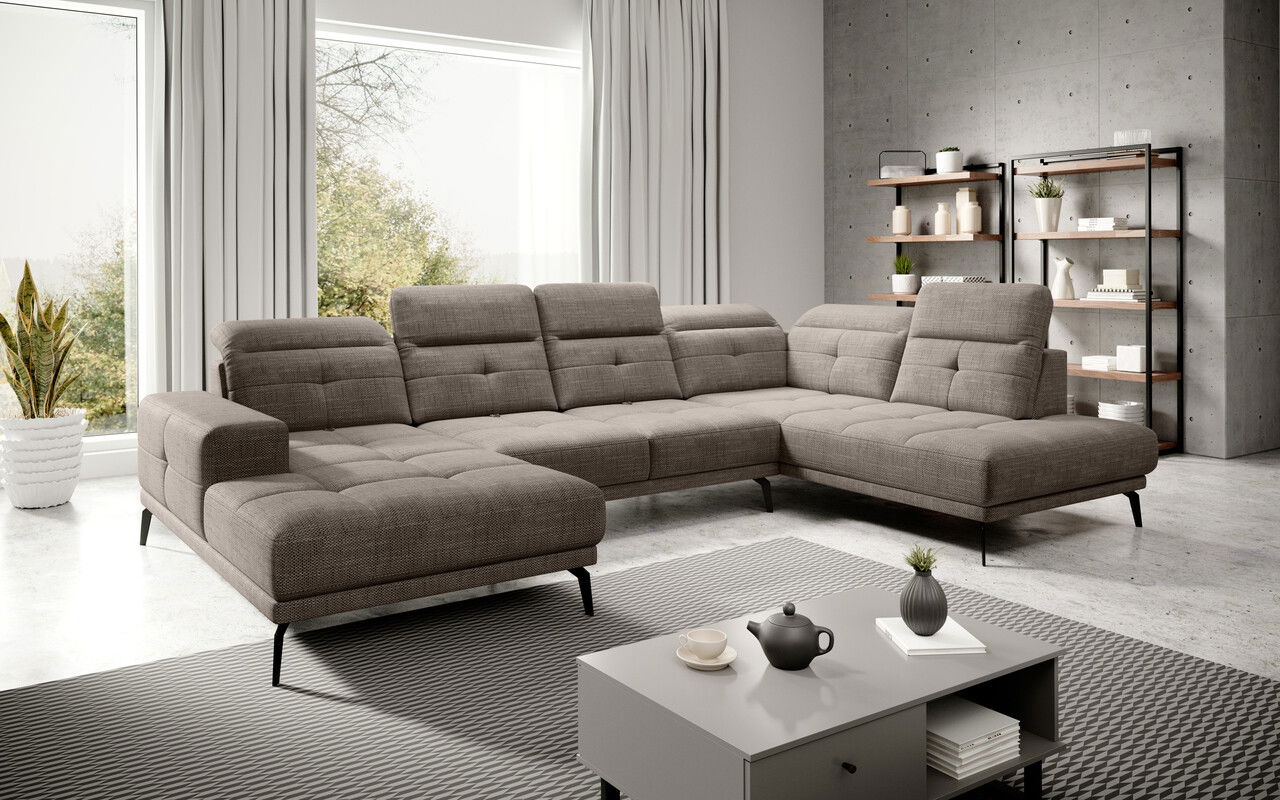 Coltar dreapta 6 locuri ELTAP, RT-20MAR, Bretan, 350x205x107 cm, lemn/poliester, bej inchis