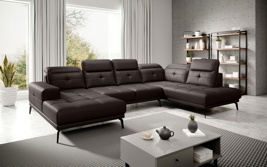 Coltar dreapta 6 locuri ELTAP, RT-66SOF, Bretan, 350x205x107 cm, lemn/poliester, maro inchis