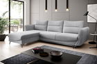 Coltar extensibil stanga 3 locuri ELTAP, LT-04SO, Silva, 276x201x100 cm, lemn/poliester, gri deschis