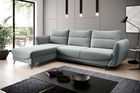 Coltar extensibil stanga 3 locuri ELTAP, LT-100SAV, Silva, 276x201x100 cm, lemn/poliester, gri deschis