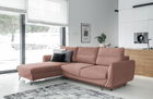 Coltar extensibil stanga 3 locuri ELTAP, LT-24NU, Silva, 276x201x100 cm, lemn/poliester, roz