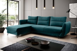 Coltar extensibil stanga 3 locuri ELTAP, LT-39LU, Silva, 276x201x100 cm, lemn/poliester, verde inchis