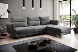 Coltar extensibil dreapta 3 locuri ELTAP, RT-04FL, Silva, 276x201x100 cm, lemn/poliester, gri