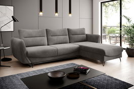 Coltar extensibil dreapta 3 locuri ELTAP, RT-04LO, Silva, 276x201x100 cm, lemn/poliester, gri
