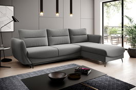 Coltar extensibil dreapta 3 locuri ELTAP, RT-05GO, Silva, 276x201x100 cm, lemn/poliester, gri