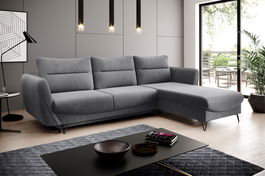 Coltar extensibil dreapta 3 locuri ELTAP, RT-06SO, Silva, 276x201x100 cm, lemn/poliester, gri inchis