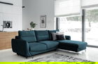 Coltar extensibil dreapta 3 locuri ELTAP, RT-40NU, Silva, 276x201x100 cm, lemn/poliester, albastru