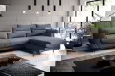 Coltar extensibil dreapta 3 locuri ELTAP, RT-40PO, Silva, 276x201x100 cm, lemn/poliester, albastru