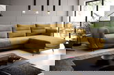 Coltar extensibil dreapta 3 locuri ELTAP, RT-45LO, Silva, 276x201x100 cm, lemn/poliester, mustar