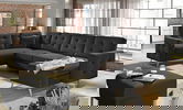 Coltar extensibil reversibil 5 locuri ELTAP, AsdU-06, Asgard, 326x202x93 cm, lemn/poliester, negru