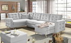 Coltar extensibil reversibil 5 locuri ELTAP, AsdU-07, Asgard, 326x202x93 cm, lemn/poliester, alb