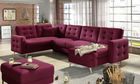 Coltar extensibil reversibil 5 locuri ELTAP, AsdU-18, Asgard, 326x202x93 cm, lemn/poliester, rosu