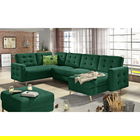 Coltar extensibil reversibil 5 locuri ELTAP, AsdU-19, Asgard, 326x202x93 cm, lemn/poliester, verde inchis