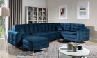 Coltar extensibil reversibil 5 locuri ELTAP, AsdU-20, Asgard, 326x202x93 cm, lemn/poliester, albastru inchis