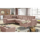 Coltar extensibil reversibil 5 locuri ELTAP, AsdU-24, Asgard, 326x202x93 cm, lemn/poliester, roz deschis