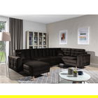 Coltar extensibil reversibil 5 locuri ELTAP, AsdU-54, Asgard, 326x202x93 cm, lemn/poliester, maro inchis