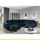 Coltar extensibil reversibil 5 locuri ELTAP, AsdU-58, Asgard, 326x202x93 cm, lemn/poliester, albastru inchis