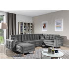 Coltar extensibil reversibil 5 locuri ELTAP, AsdU-60, Asgard, 326x202x93 cm, lemn/poliester, gri
