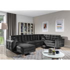Coltar extensibil reversibil 5 locuri ELTAP, AsdU-62, Asgard, 326x202x93 cm, lemn/poliester, gri inchis