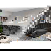 Coltar extensibil reversibil 5 locuri ELTAP, AsdU-62, Asgard, 326x202x93 cm, lemn/poliester, gri inchis