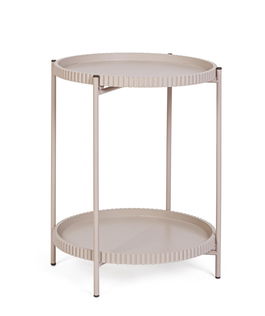 Masuta de cafea Herdys, Bizzotto, D42x52 cm, otel/MDF, bej