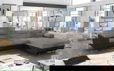 Coltar extensibil dreapta 4 locuri ELTAP, Armd-01, Armando, 289x203x85 cm, lemn/poliester, gri/negru