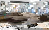 Coltar extensibil dreapta 4 locuri ELTAP, Armd-03, Armando, 289x203x85 cm, lemn/poliester, bej inchis/maro