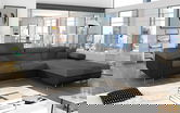 Coltar extensibil dreapta 4 locuri ELTAP, Armd-06, Armando, 289x203x85 cm, lemn/poliester, gri deschis/negru