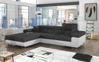 Coltar extensibil stanga 4 locuri ELTAP, Armd-18, Armando, 289x203x85 cm, lemn/poliester, gri inchis/alb