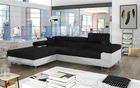 Coltar extensibil stanga 4 locuri ELTAP, Armd-19, Armando, 289x203x85 cm, lemn/poliester, negru/alb