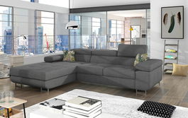Coltar extensibil stanga 4 locuri ELTAP, Armd-26, Armando, 289x203x85 cm, lemn/poliester, gri/verde