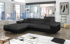 Coltar extensibil stanga 4 locuri ELTAP, Armd-73, Armando, 289x203x85 cm, lemn/poliester, gri inchis/negru