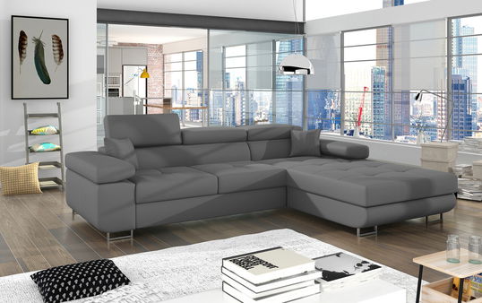 Coltar extensibil dreapta 4 locuri ELTAP, Armd-83, Armando, 289x203x85 cm, lemn/poliester, gri