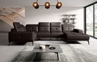 Coltar stanga 6 locuri ELTAP, LT-66SOF, Neviro, 350x201x77 cm, lemn/poliester, maro inchis