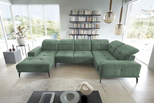 Coltar dreapta 6 locuri ELTAP, RT-100LO, Neviro, 350x201x77 cm, lemn/poliester, verde