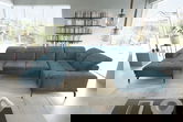 Coltar dreapta 6 locuri ELTAP, RT-38LO, Neviro, 350x201x77 cm, lemn/poliester, albastru deschis