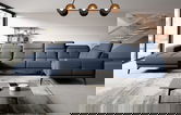 Coltar dreapta 6 locuri ELTAP, RT-40GO, Neviro, 350x201x77 cm, lemn/poliester, albastru deschis