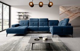 Coltar dreapta 6 locuri ELTAP, RT-40LU, Neviro, 350x201x77 cm, lemn/poliester, albastru inchis