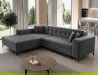 Coltar extensibil stanga 4 locuri ELTAP, Sol-08, Solange, 292x196x84 cm, lemn/poliester, gri