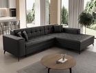 Coltar extensibil dreapta 4 locuri ELTAP, Sol-26, Solange, 292x196x84 cm, lemn/poliester, negru