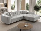Coltar extensibil dreapta 4 locuri ELTAP, Sol-28, Solange, 292x196x84 cm, lemn/poliester, gri deschis