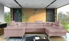 Coltar extensibil dreapta 6 locuri ELTAP, Th-05, Thiago, 342x208x88 cm, lemn/poliester, roz deschis